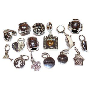 DaVinci Charm Bead Lot of 15 (for bracelets) Mother Mom Family Silver NWOT